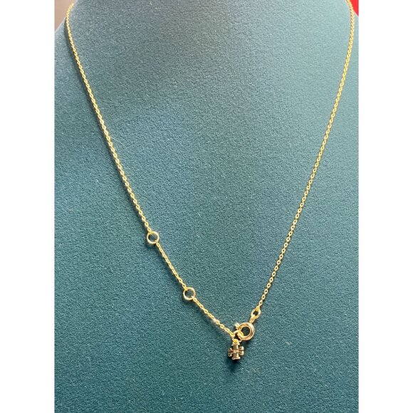 TORY BURCH GOLD GOOD LUCK CHAIN PENDANT NECKLACE - Picture 6 of 6